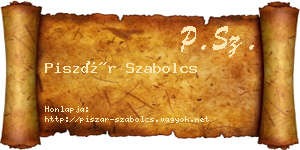 Piszár Szabolcs névjegykártya