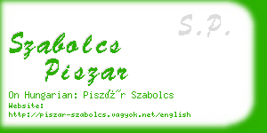 szabolcs piszar business card